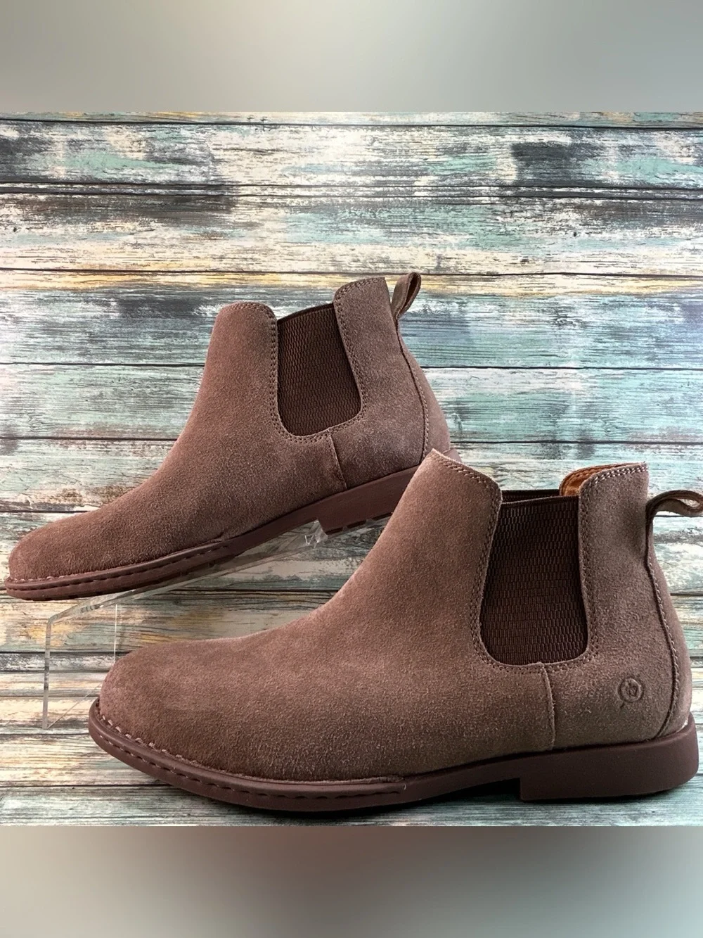Born Shane Chelsea Boots Mens Size 12M Brown Suede Pull On Ankle Dress Casual